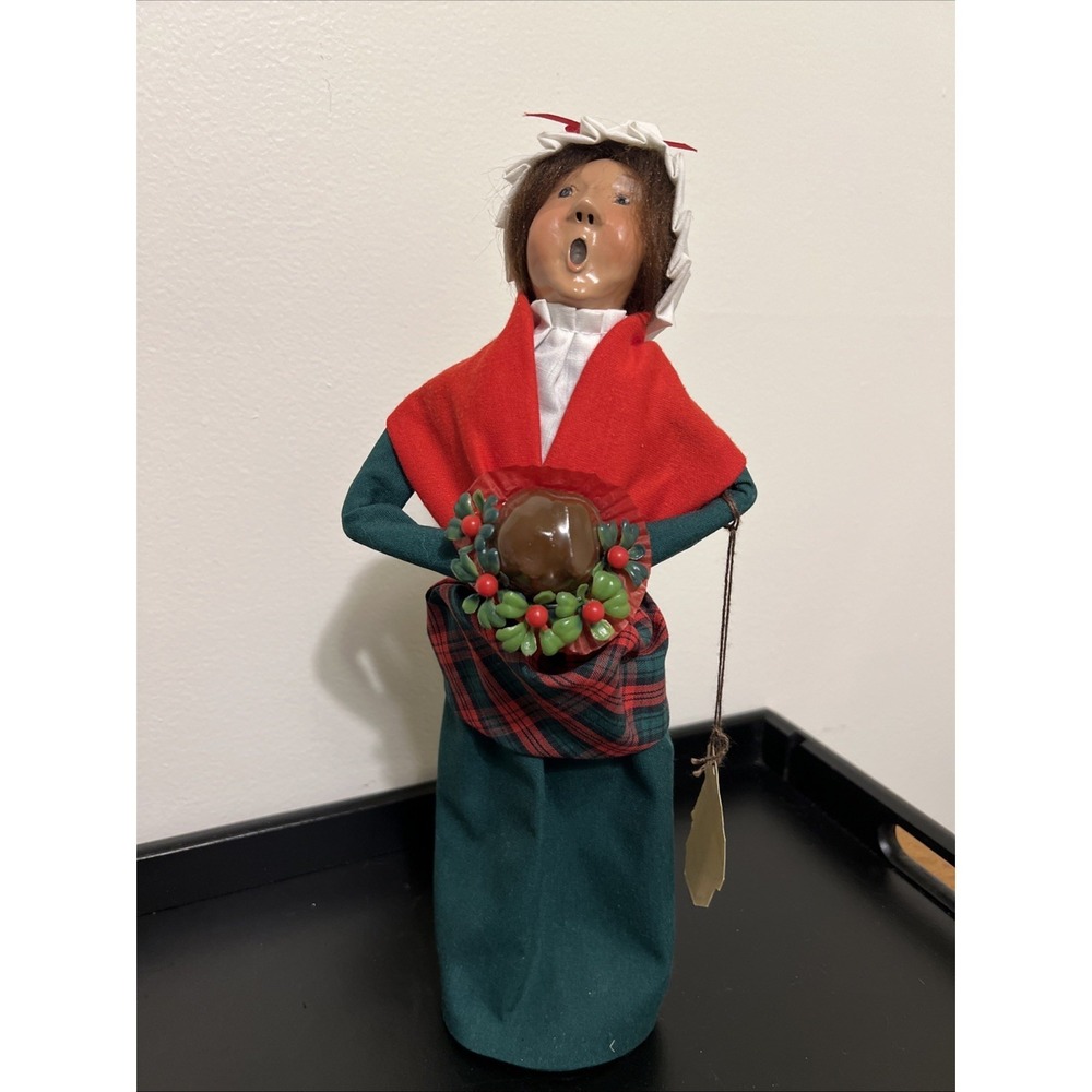 Byers' Choice Caroler MRS CRATCHIT Bonnet, Plum Pudding, 13.5"